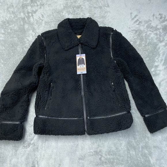 Bearpaw Women's XS Faux Fur Jacket Black c0327 - Picture 2 of 10